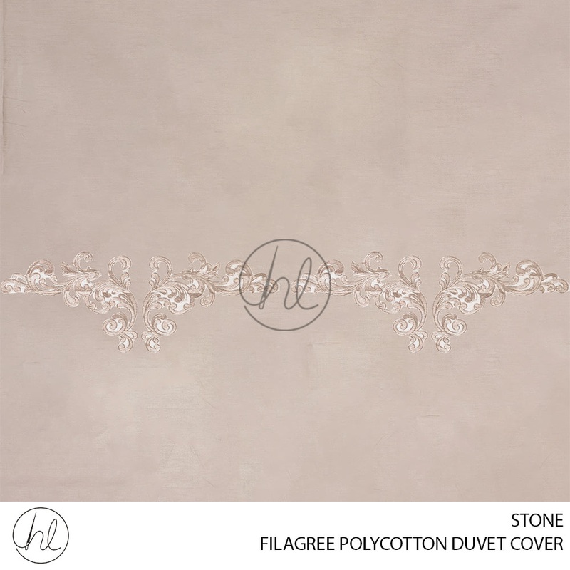 POLYCOTTON DUVET COVER FILAGREE STONE DOUBLE