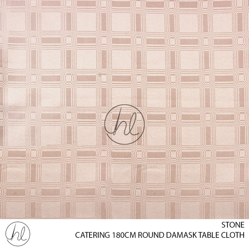 ROUND DAMASK CATERING TABLE CLOTH STONE 180CM