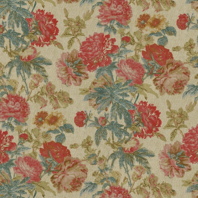 Waverly Daphne Fabric in Tea Rose