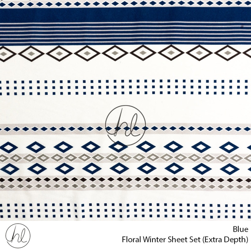 Floral Winter Sheet Set Extra Depth Blue King