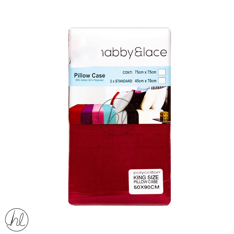 King Pillow CasesPolycotton Red 50x90cm