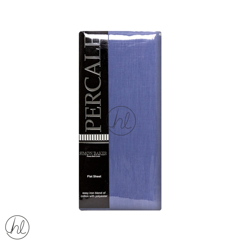 Polycotton Flat Sheet 200T Blue 3/4