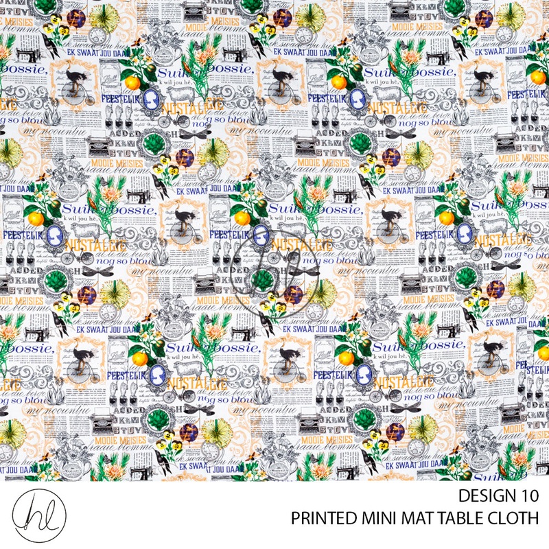 PRINTED MINI MATT TABLE CLOTH LJ FARM HOUSE/WHITE 145X250
