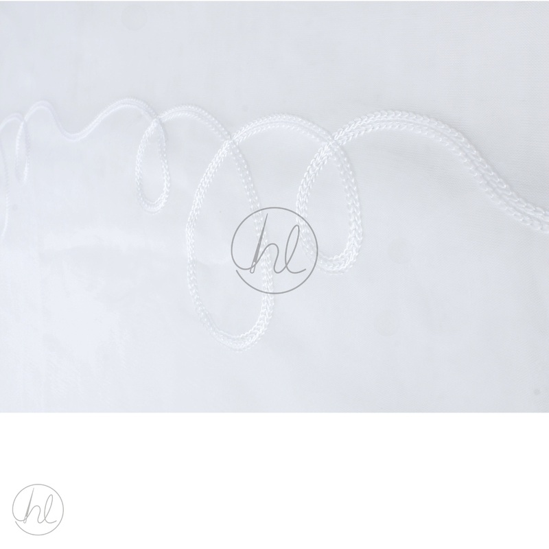 READY MADE CURTAIN VOILE PLN BORDER 500X218 WHITE FREE 1