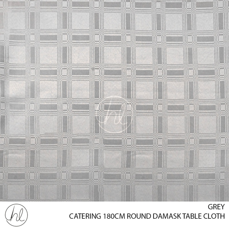 ROUND DAMASK CATERING TABLE CLOTH GREY 180CM