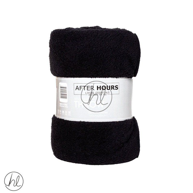 Sherpa Brushed Teddy Throw Assorted Black 180x200cm Buy 2 For 350