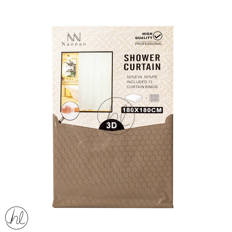 SHOWER CURTAIN ABY-4758 BEIGE180X180CM