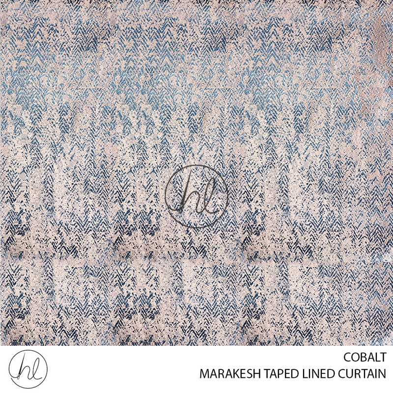 TAPED LINED READY-MADE CURTAIN MARAKESH COBALT 225X218CM