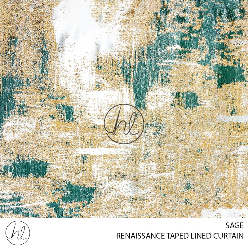 TAPED LINED READY-MADE CURTAIN RENAISSANCE SAGE 225X218CM