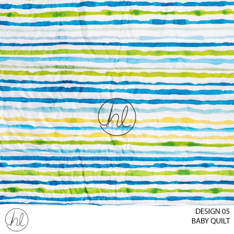 BABY QUILT DESIGN 05 BLUE/GREEN/YELLOW 70X110CM