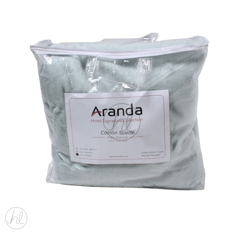 BLANKET ARANDA COTTON SUEDE DUCK EGG KNG 1