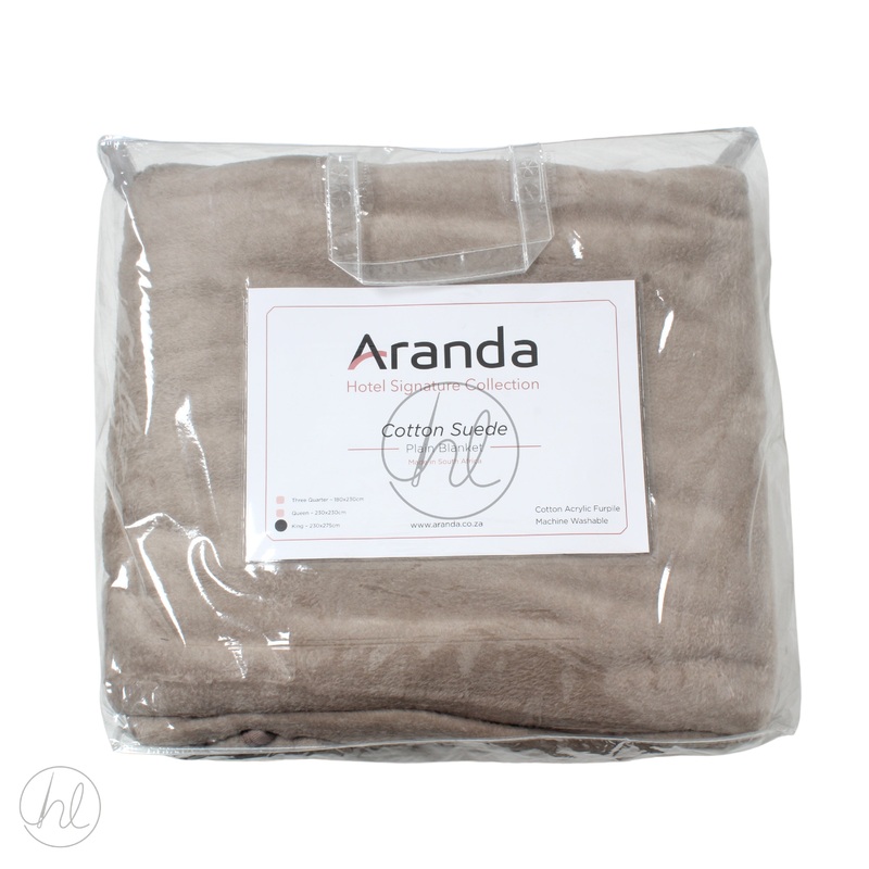 BLANKET ARANDA COTTON SUEDE MOCHA KNG 1