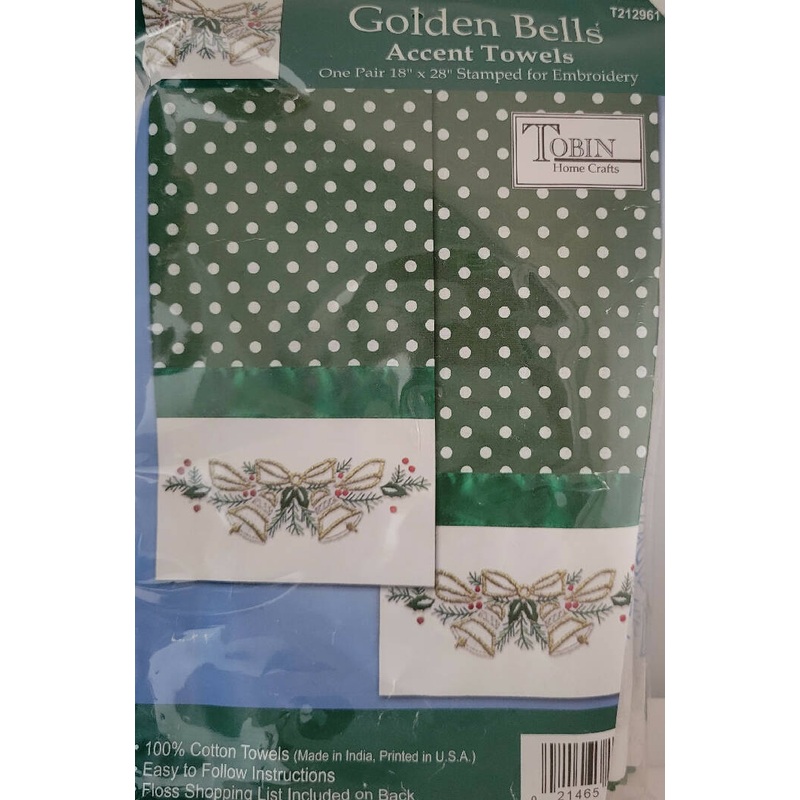 Golden Bells Accent Towels - Embroidery