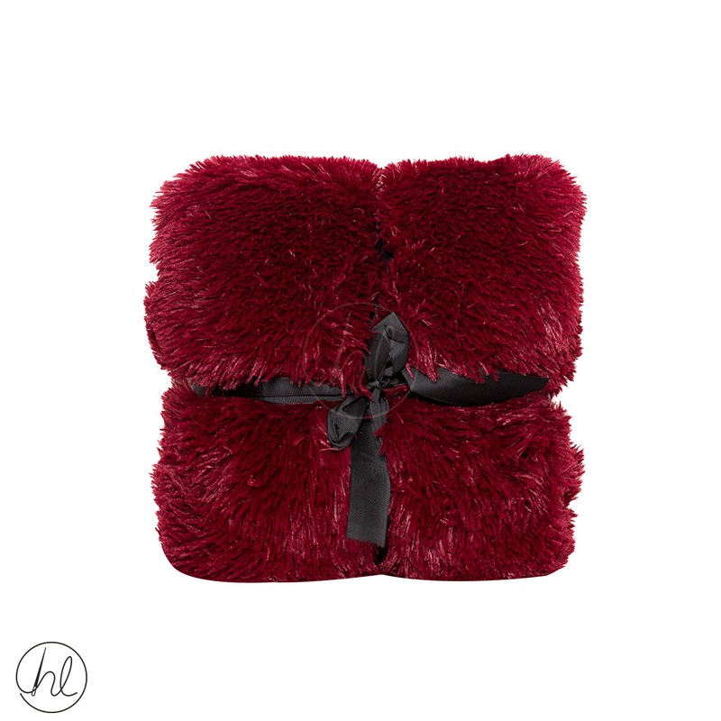 Long Fur Polar Throw Assorted Maroon 150x200cm