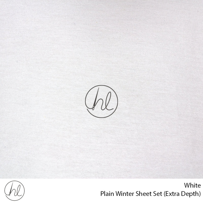 Plain Winter Sheet Set Extra Depth White Double