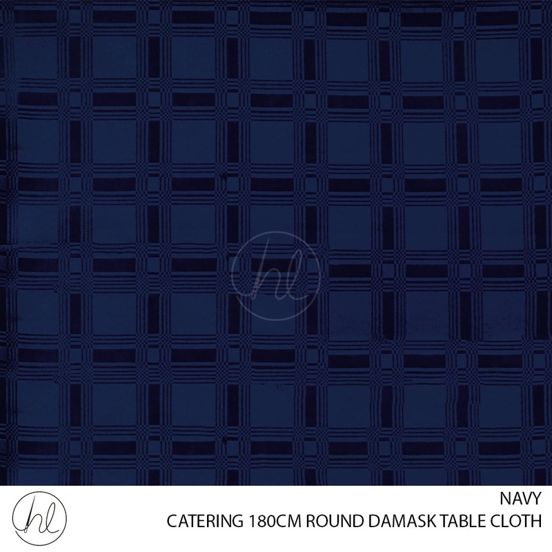 ROUND DAMASK CATERING TABLE CLOTH NAVY 180CM