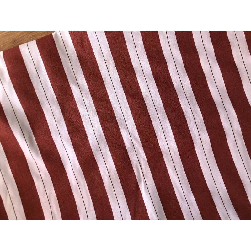 Rust and cream stripes home decor by the yard