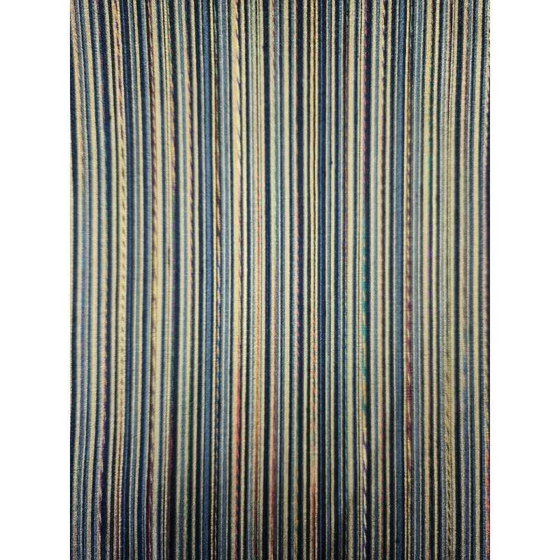 Blue and Gold Striped Decorator Fabric