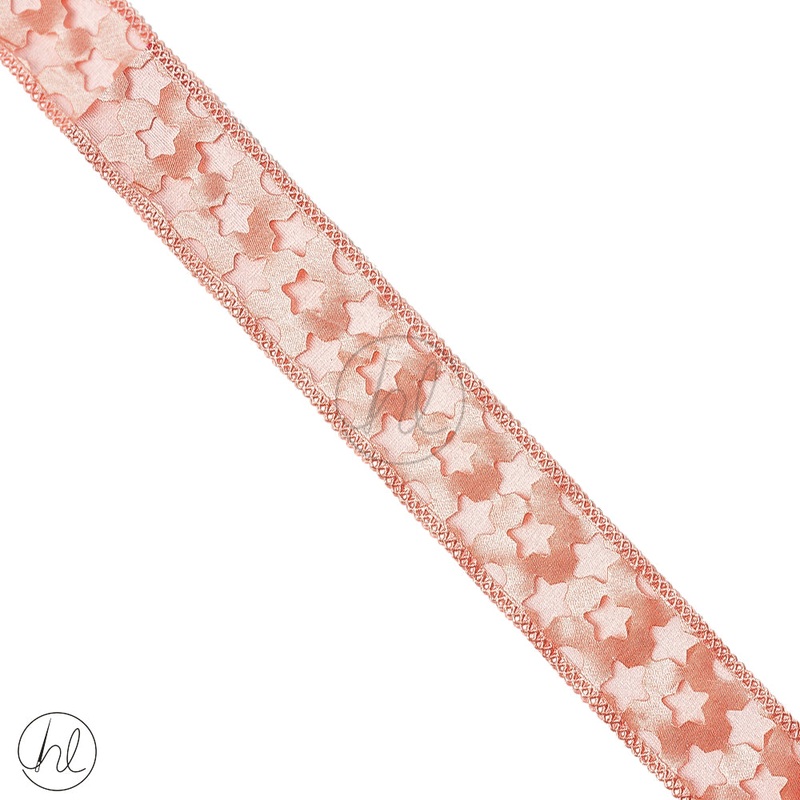 Ribbon Organza Star 38mm H8 Peach Free