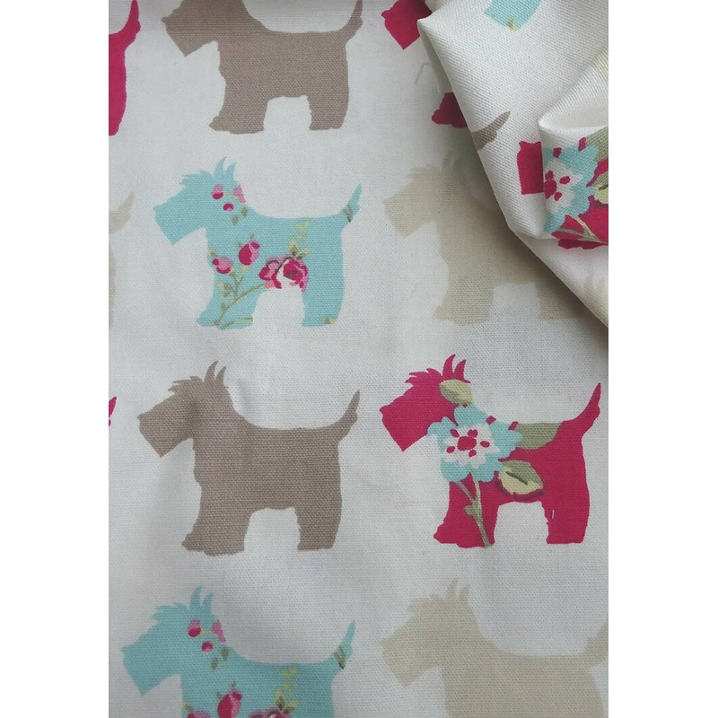 Scottie Dogs Soft Canvas Fabric (2 pieces)