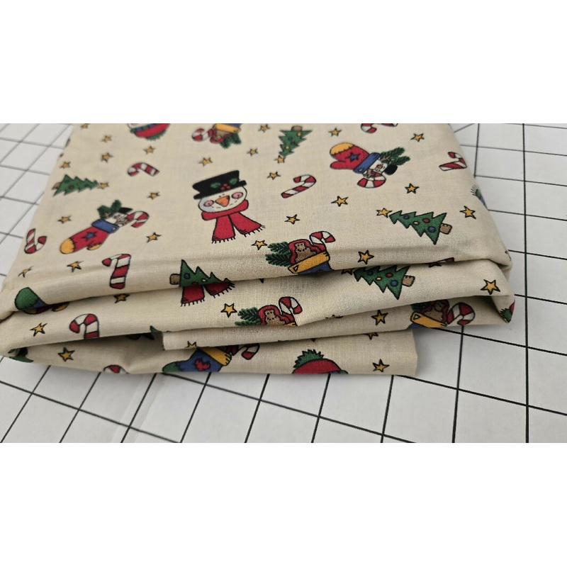 Vintage Christmas Novelty Print Cotton Yardage