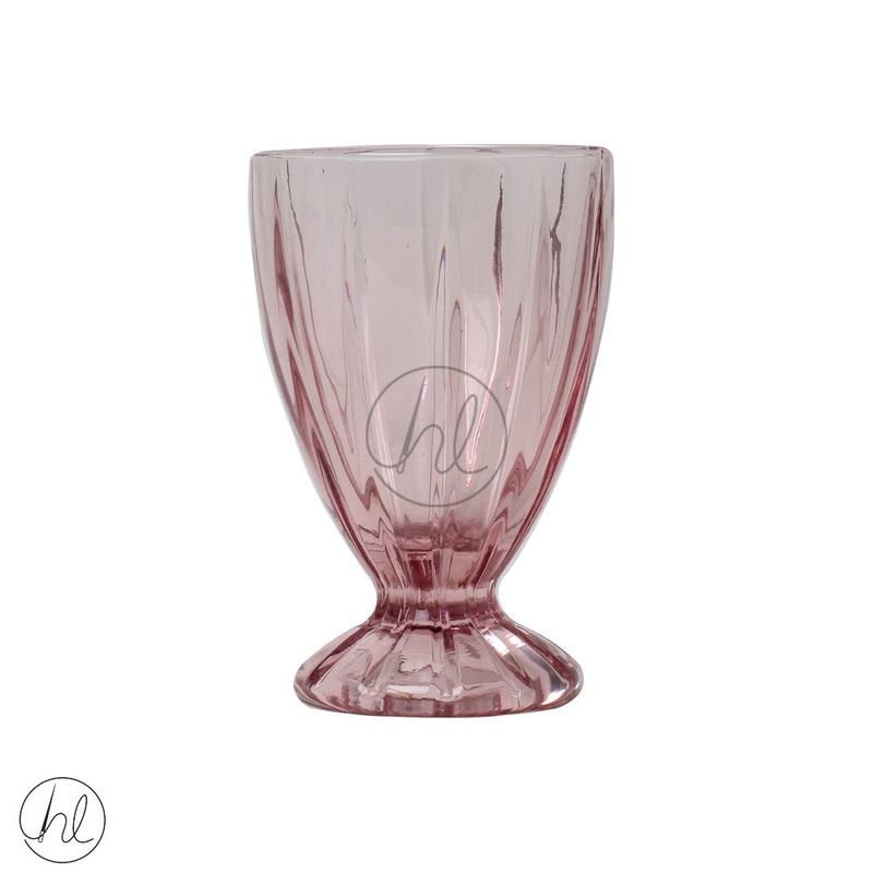 JENNA CLIFFORD GLASS WATER GOBLET SET OF 4 PINK JC-7247