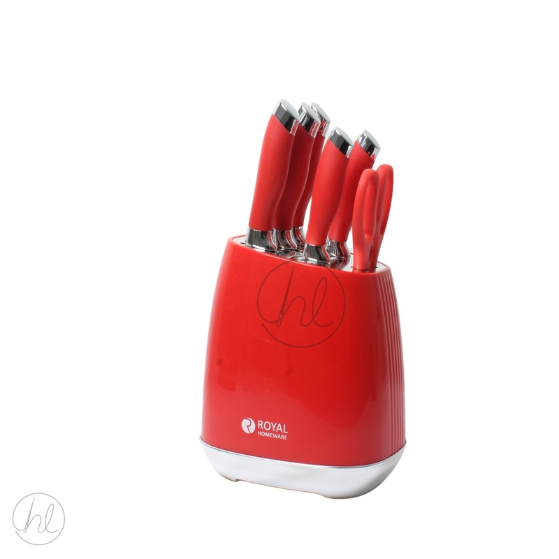 KNIFE SET MILANO 6PCE RED FREE