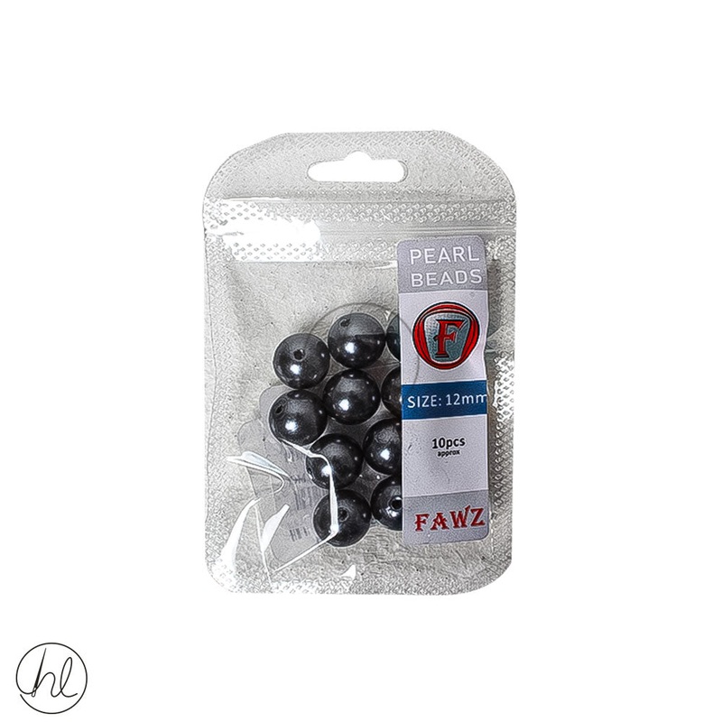 Beads Pearl 12mm Charcoal Free