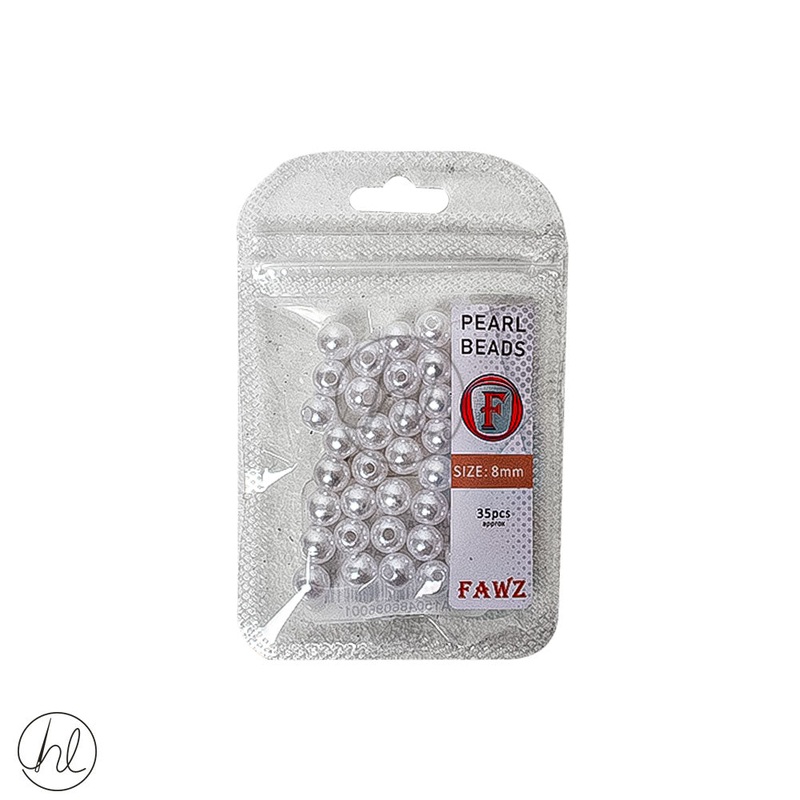 Beads Pearl 8mm White Free