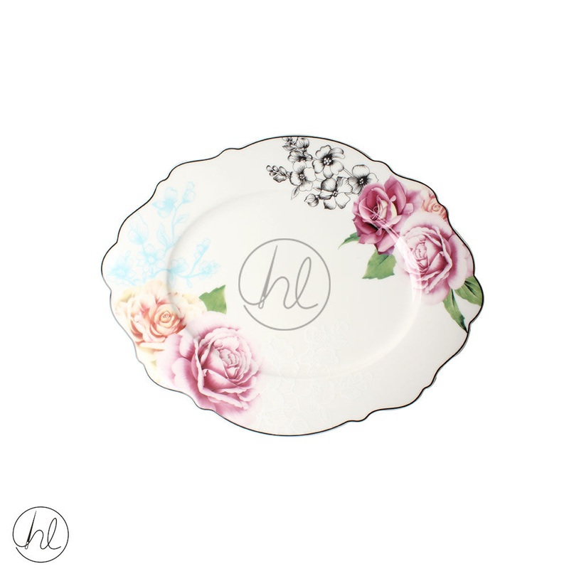 JENNA CLIFFORD OVAL PLATTER WAVY ROSE 899 JC-7057