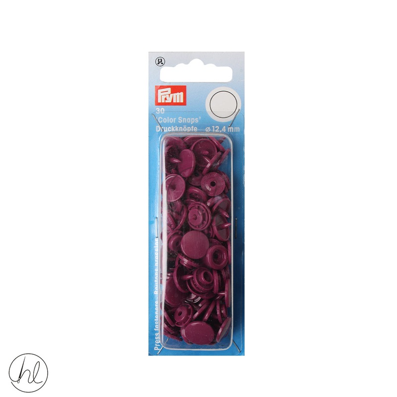 PRYM 30 COLOUR SNAP WINE-RED 12.4MM