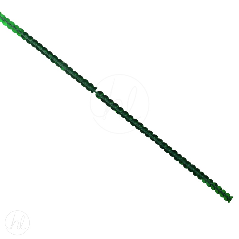SEQUINS TEXTURED EMERALD (6MM WIDE) P/METER