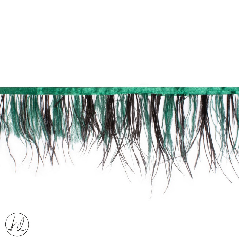 2 TONE FEATHER TRIMMINGS BLACK/GREEN PER M