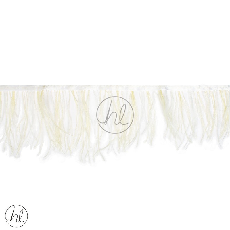 2 TONE FEATHER TRIMMINGS WHITE/CREAM PER M