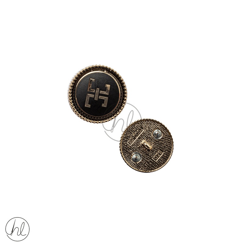 Buttons Fancy  25mm  Blk/Gold