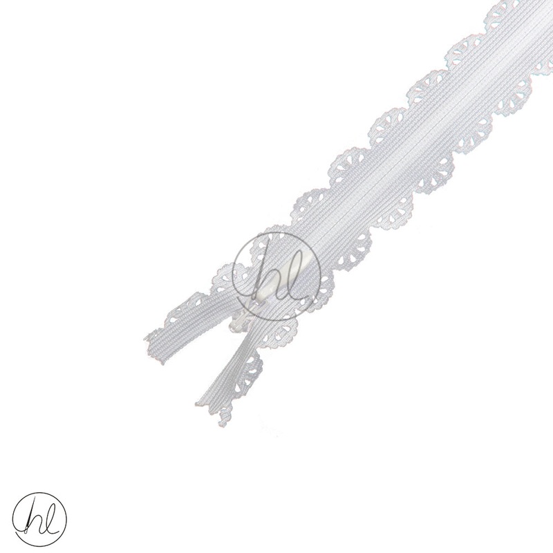 FANCY ZIP INVISIBLE WHITE 20CM