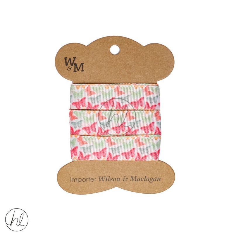 RIBBON BUTTERFLY RED/GREEN CB3408 2M PER PACK