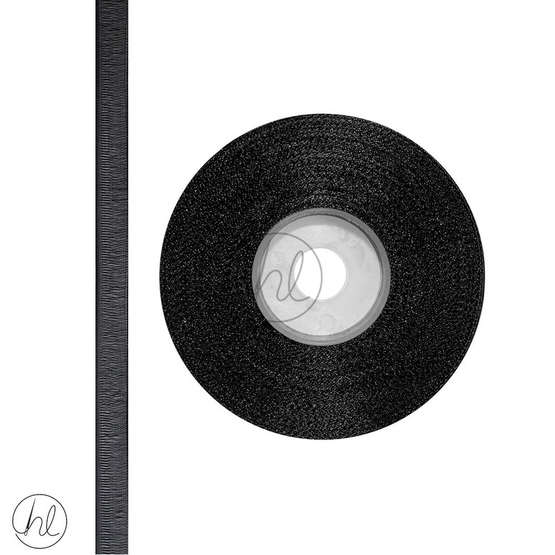 RIBBON ORGANZA BLACK 10MM 20M PER ROLL 024-163