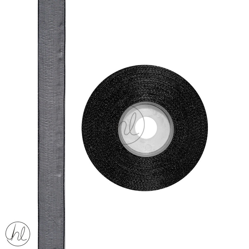 RIBBON ORGANZA BLACK 15MM 20M PER ROLL