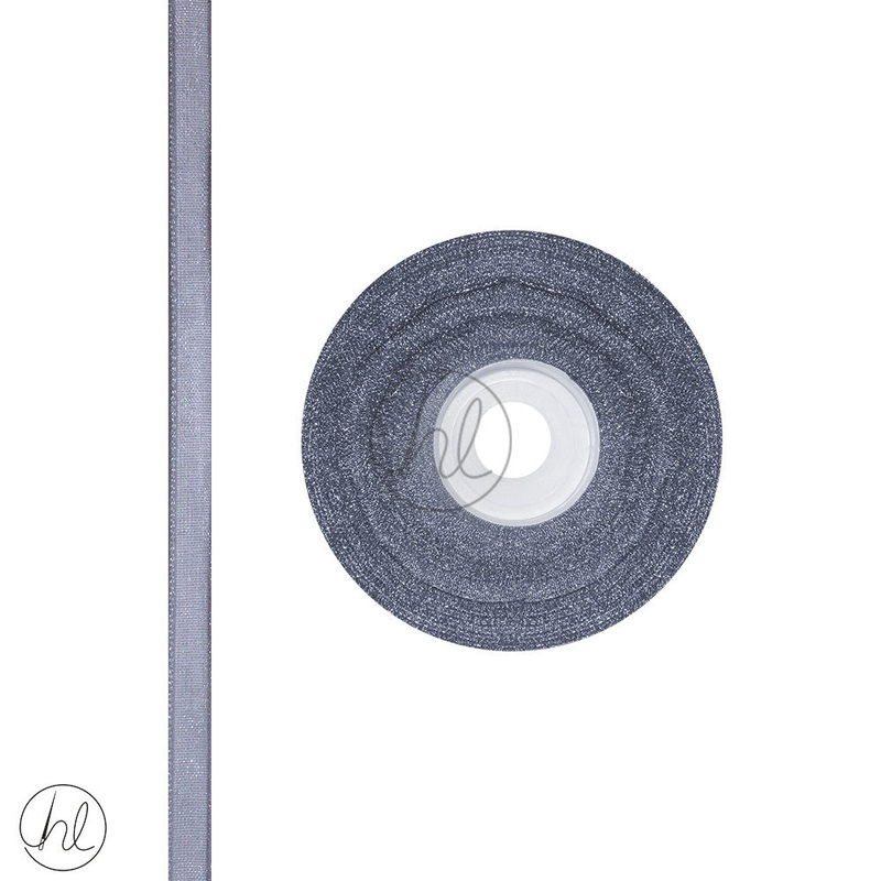 RIBBON ORGANZA GREY 6MM 20M PER ROLL