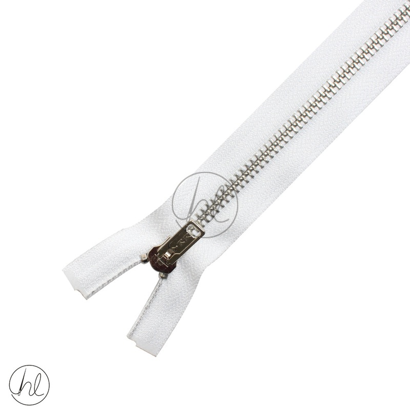 STEEL ZIP YKK WHITE 55CM