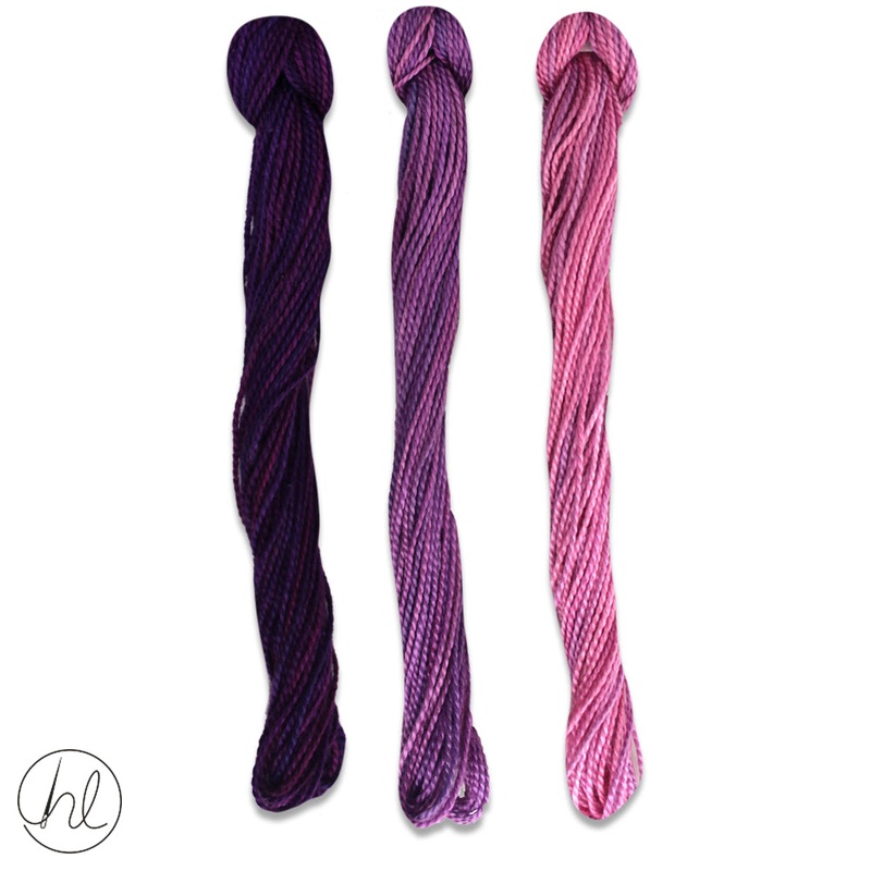 100% COTTON PERLE THREAD 3X9M 80-LARKSPUR PER SET