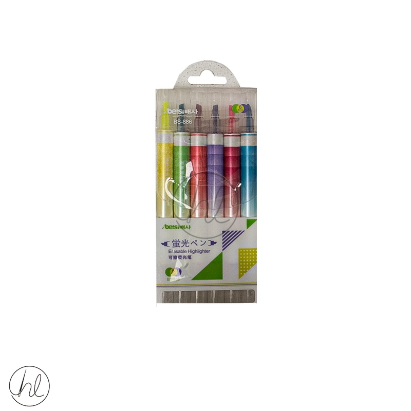 HIGH LIGHTERS - ERASABLE 6PC