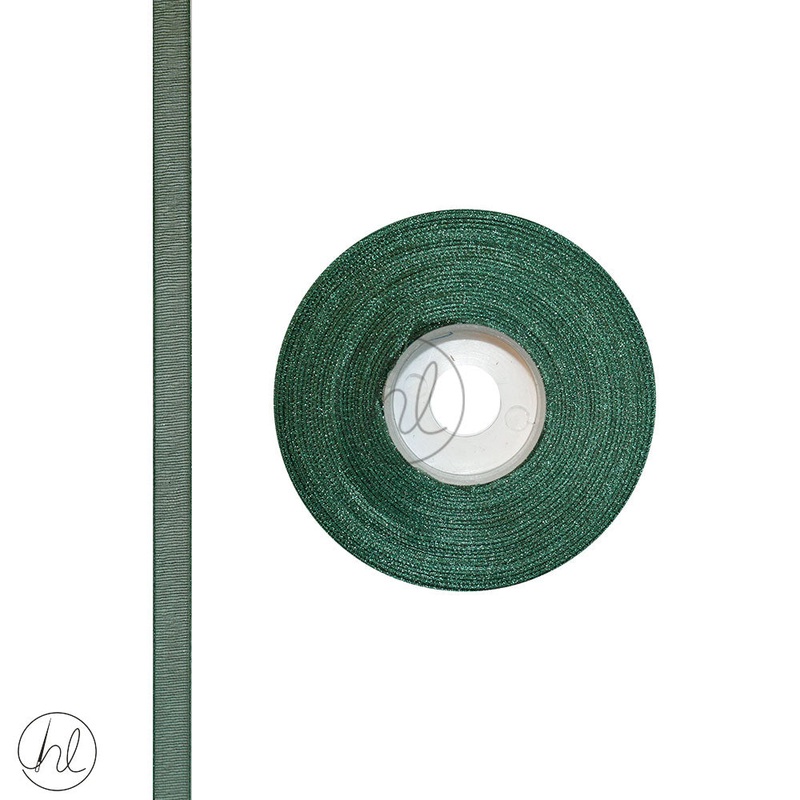RIBBON ORGANZA BOTTLE GREEN 6MM 20M PER ROLL