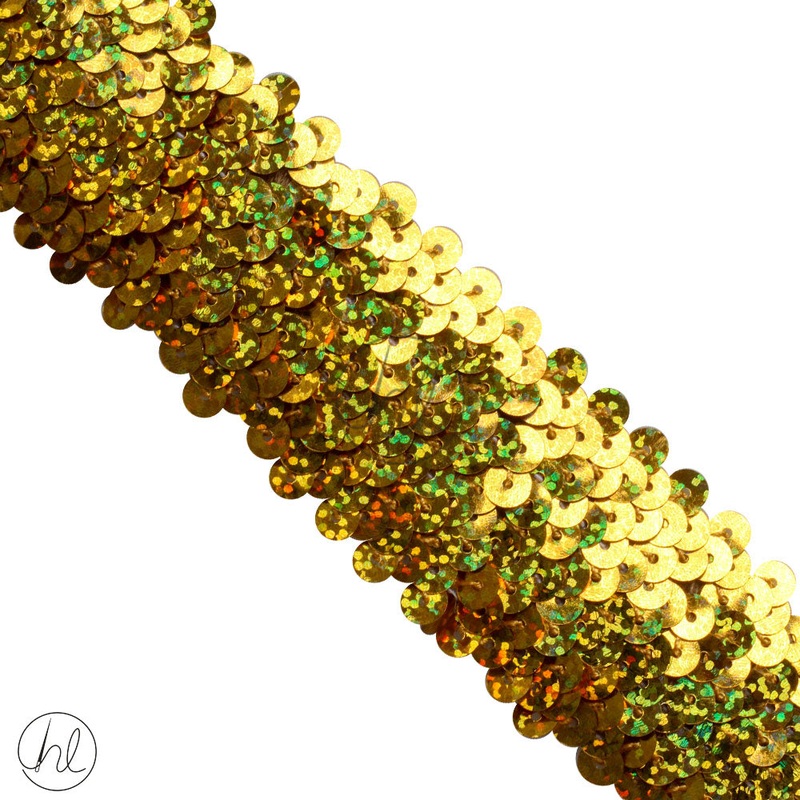 STRETCH SEQUINS 4 LINE GOLD PER/M