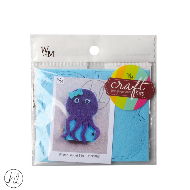 FELT CRAFT KIT PUPPET FINGET OCTOPUS 118 CB3639