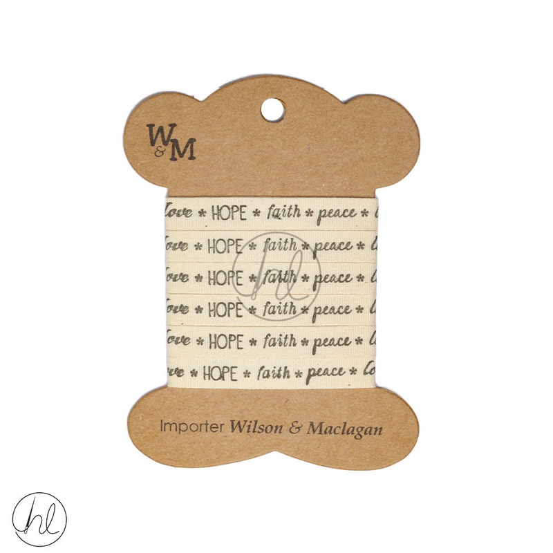 RIBBON LOVE HOPE PEACE CB3440 8MM PER PACK