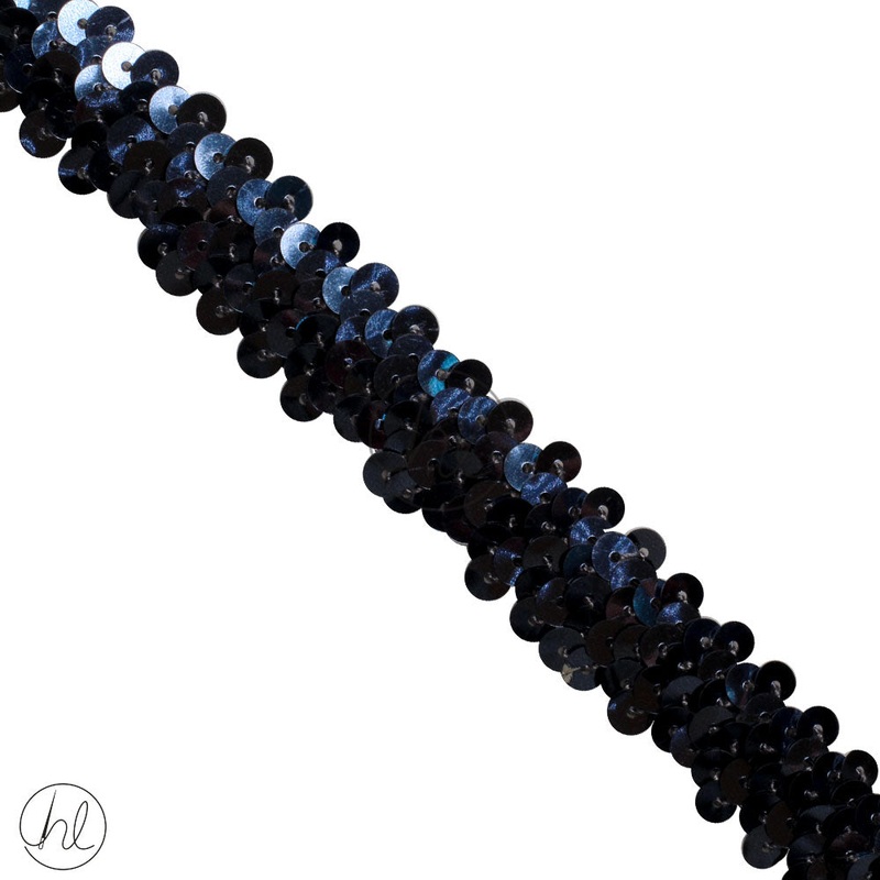 STRETCH SEQUINS 2 LINE CHARCOAL PER/M