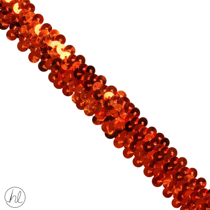 STRETCH SEQUINS 2 LINE ORANGE PER/M