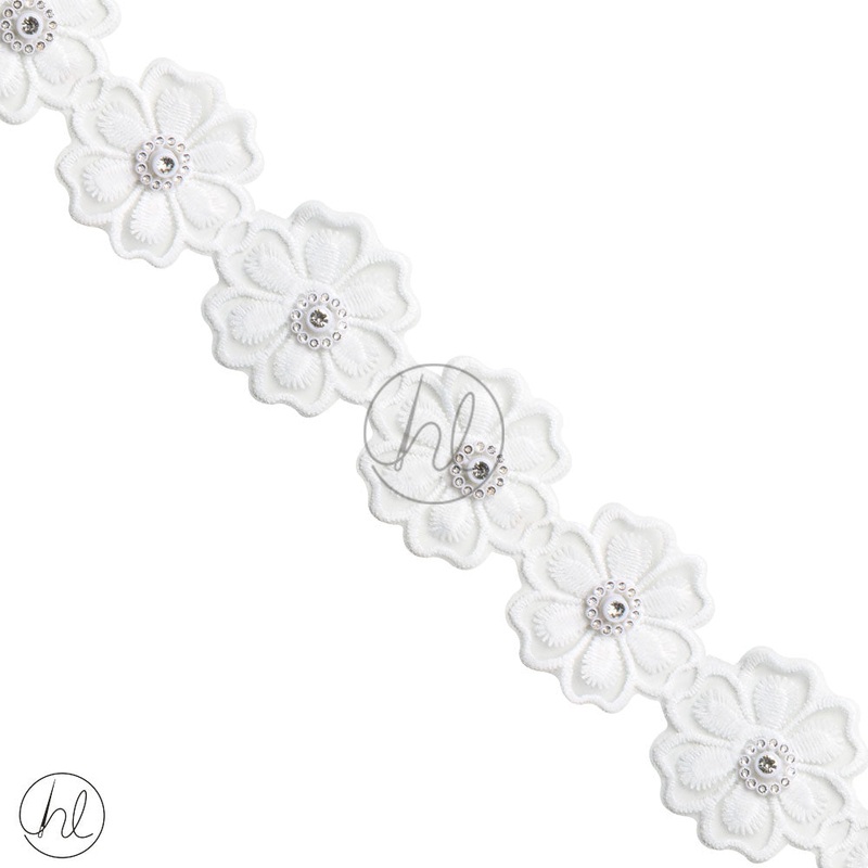 BRAIDS DIAMANTE WHITE 50MM PER M